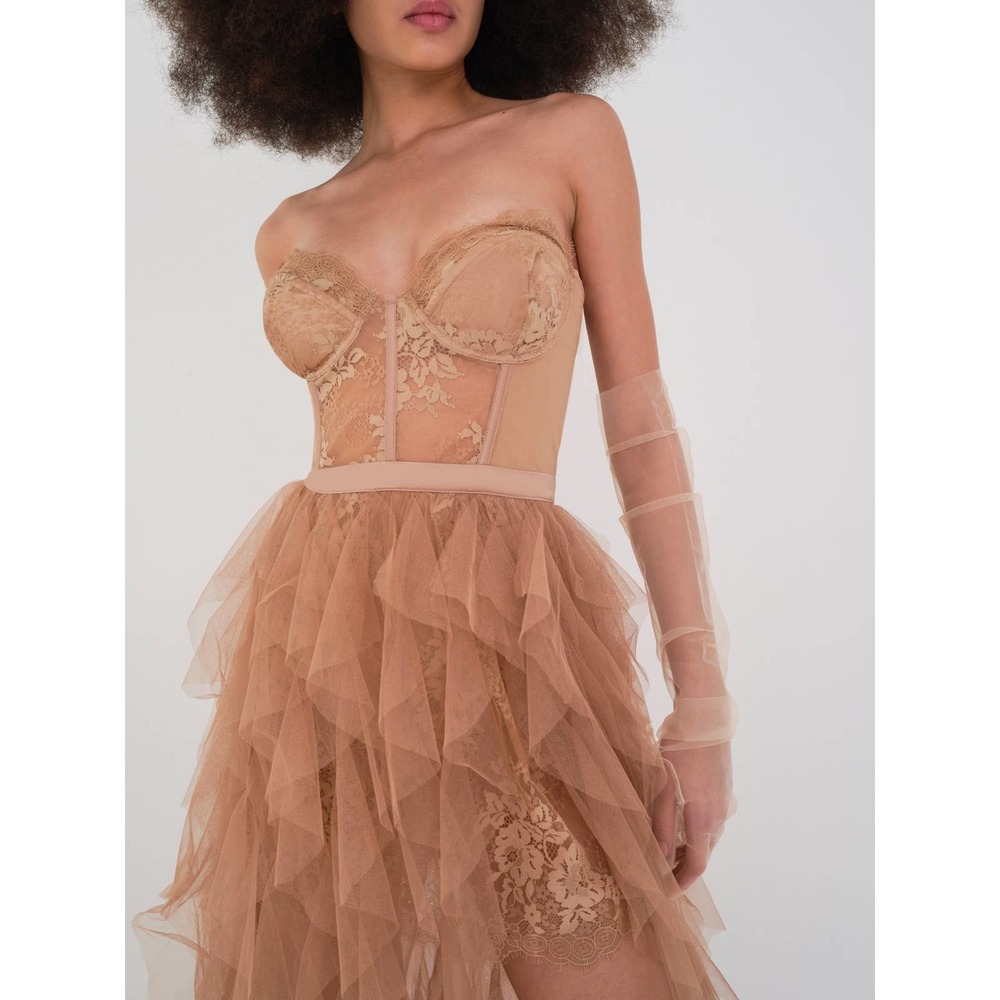 NWT for Love & Lemons Bustier Gown Warm Taupe Size M - Picture 2 of 14